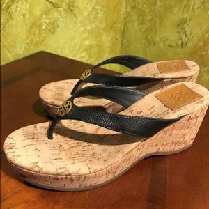 💯 Tory Burch Suzy Cork wedge thong sandal
